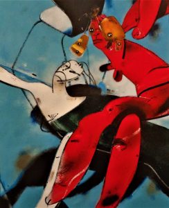 Laura and Rachel with Gatekeeper butterfly. Dancers