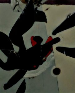 Rachel and Laura with satchel on chair. Dancers