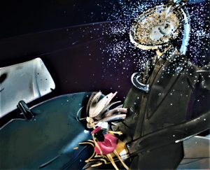 Man crying with doll