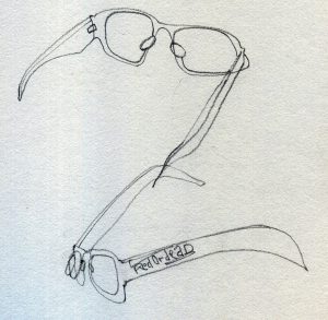 The glasses of Deborah Tyler-Bennett. Everybody's Reading Festival. Leicester